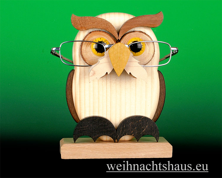 Brillenhalter Halterung für Brillen Eule Brillenständer Tier aus Holz Brillenzubehör Geschenk für Brillenträger