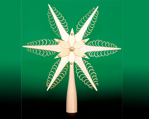 Christbaum Spitze Tannenbaumspitze Holz Christbaumspitze Weihnachtsbaumspitze Holz Erzgebirge Spanbaumspitze Spitze Stern Seiffen