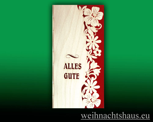Karte aus Holz Weihnachten Holzkarte Glückwunsch Blumen kaufen