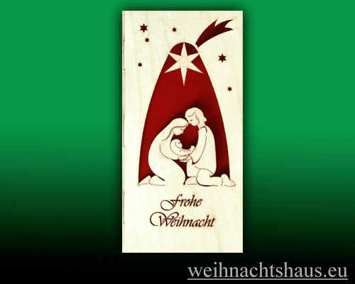 Karte aus Holz Krippe Weihnachten Holzkarte Weihnacht Christi Geburt kaufen