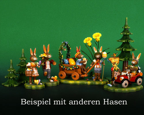 Hubrig Bäume mit Häschen Figuren Osterhasen aus holz