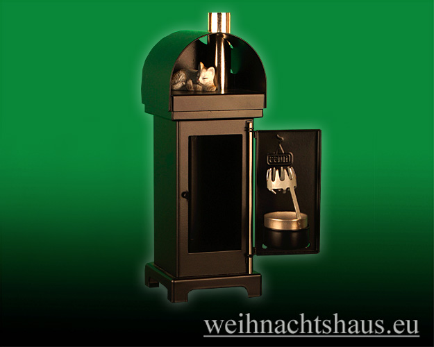 Huss Räucheröfen Hussel Ofen mit Katze zum Räuchern Räucherkerzen Metallofen Räucherkerzenofen  Kaminofen