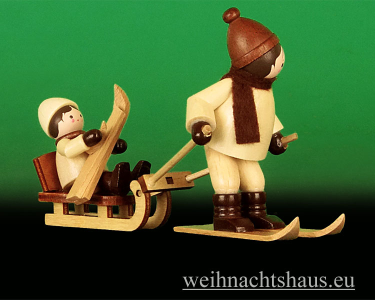 Erzgebirge Winterkinder Thiel Neuheit Bergrettung Winterfiguren Schlitten