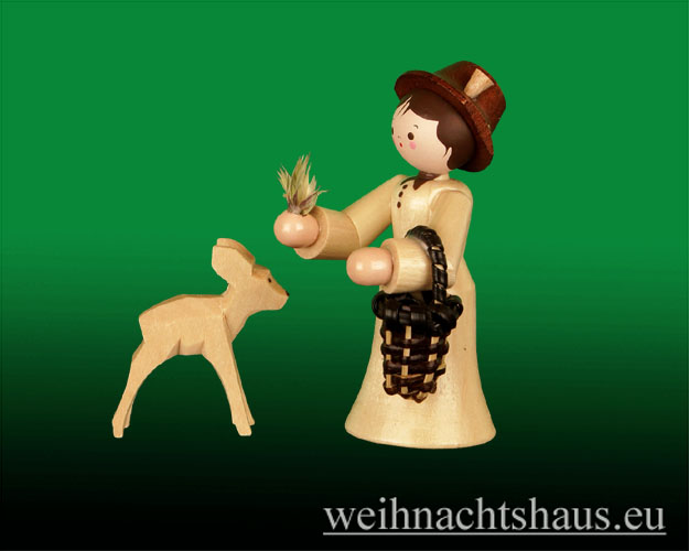 Winterkinder Thiel Neuheiten Erzgebirge Jägersfrau mit Reh Werksverkauf