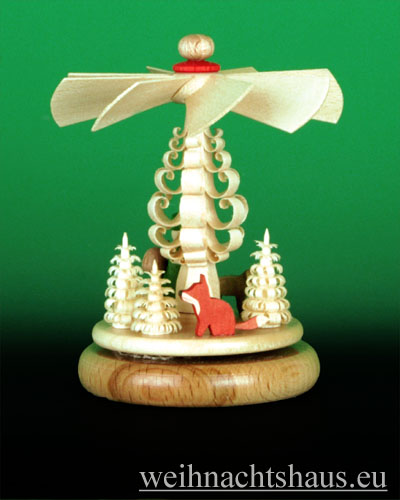 Weihnachtspyramide klein Miniatur Minipyramide Miniaturpyramide stehend Wald