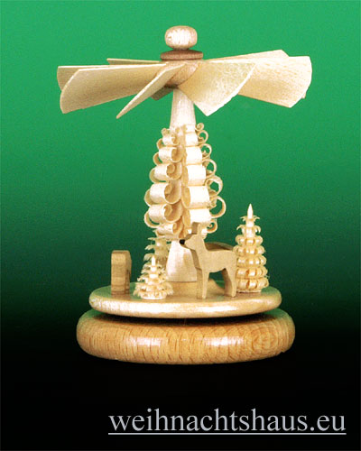 Weihnachtspyramide klein Miniatur kleine Pyramide Wärmespiel Miniaturpyramide Wald Rehe Reh Seiffen Erzgebirge Werksverkauf