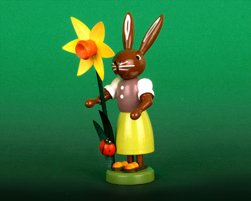 Osterhase Erzgebirge Osterhäschen aus Holz für das Osterfest Neuheit Preissler