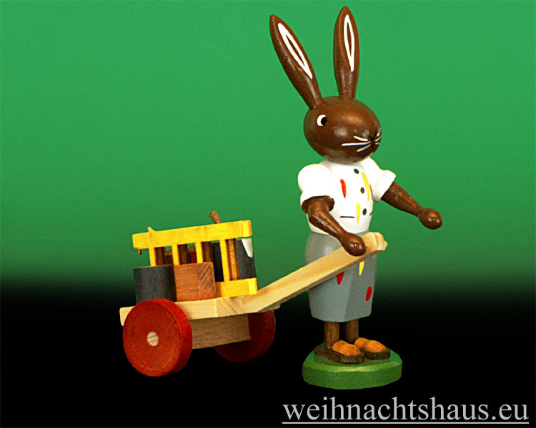 Osterhase Erzgebirge Osterhasen Hölzer Ostermaler Hasenfrau Malerwagen  Preissler Thomas Seiffen