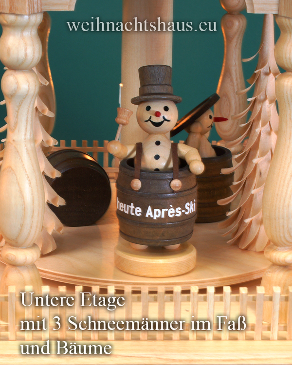 Weihnachtspyramide groß elektrisch Seiffen mit Schneemann Wagner Erzgebirge kaufen