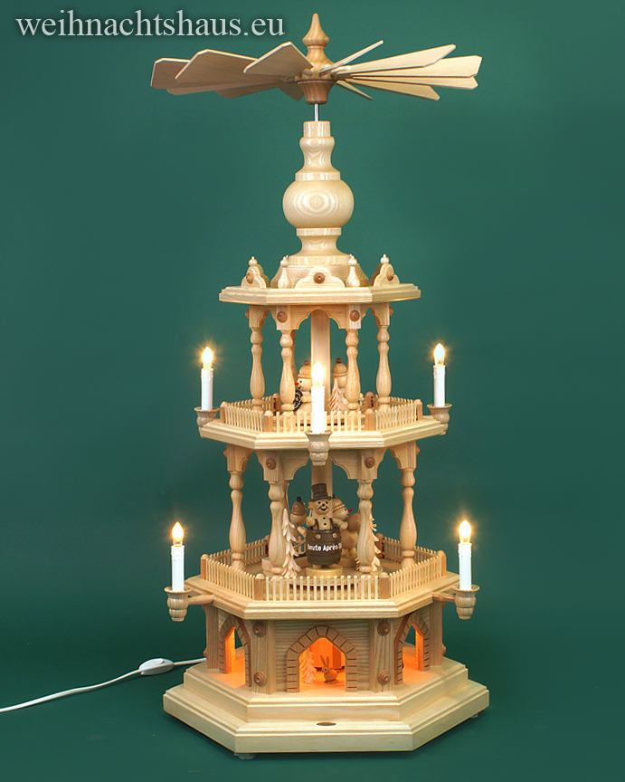 Weihnachtspyramide elektrisch Erzgebirge Schneemann Pyramiden Wagner große Pyramide