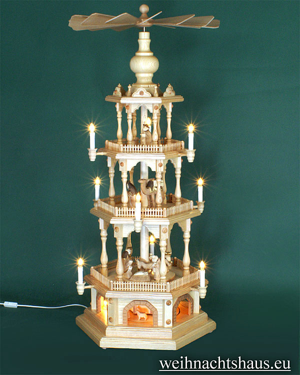 Weihnachtspyramide elektrisch Erzgebirge Krippe Christi Geburt Pyramiden groß