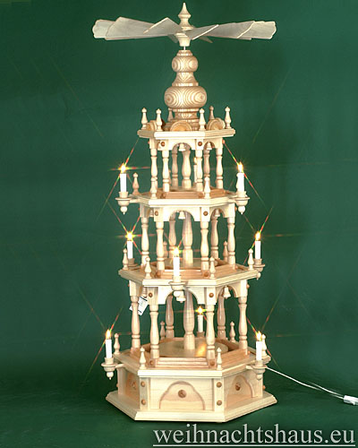 Weihnachtspyramide Pyramide elektrisch beleuchtet groß im Erzgebirge Seiffen günstig kaufen