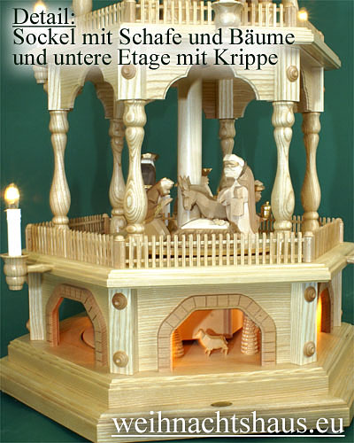 Weihnachtspyramide elektrisch Krippe Seiffen mit Krippefiguren Erzgebirge geschnitzt kaufen