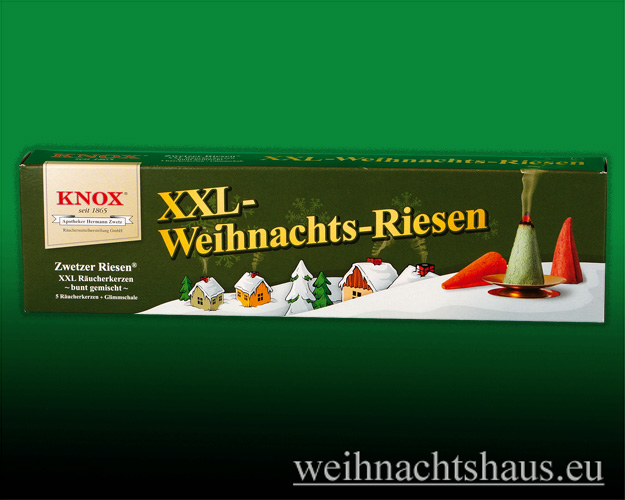 Seiffen Weihnachtshaus - Räucherkerzen Gross Knox Weihnachtsmischung XXL Raeucher-Kerze - Bild 1