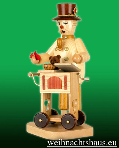 Räuchermann Drehorgel Erzgebirge Räuchermännchen Leierkasten mit Spielwerk