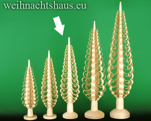 Seiffen Weihnachtshaus - Spanbaum-Erzgebirge mit gerollten Span 35cm - Bild 1