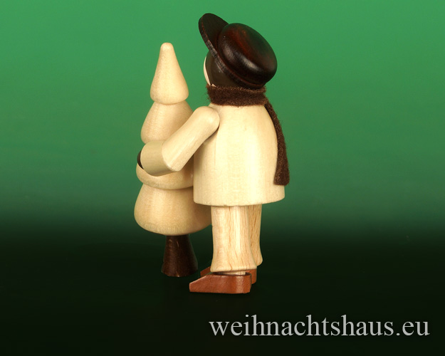 Seiffen Weihnachtshaus - Erzgebirge Winterkinder natur Weihnachtsbaumkäufer - Bild 2