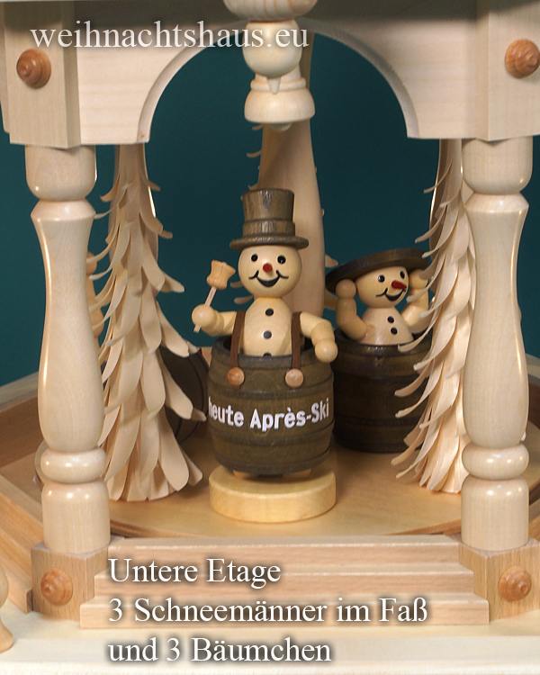 Weihnachtspyramide groß elektrisch Erzgebirge Pyramide Schneemann  Seiffen kaufen