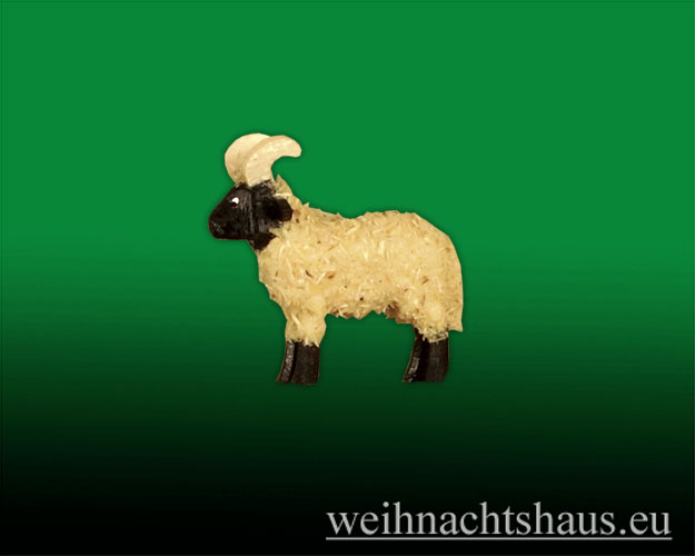 Tiere geschnitzt aus Holz Schafbock handgeschnitzt Erzgebirge