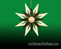 Seiffen Weihnachtshaus - Baumbehang Erzgebirge aus Holz Spanstern braun - Bild 1