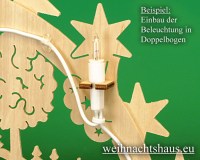Seiffen Weihnachtshaus - Doppelschwibbogenbeleuchtung LED 20 Kerzen - Bild 2