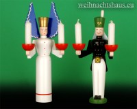 Engel und Bergmann Erzgebirge eckert Lichterengel Lichterbergmann erzgebirgisch Holz Seiffen