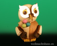 Seiffen Weihnachtshaus - Eule 2021 Neuheit klein mit Eis - Bild 1