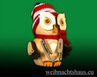 Seiffen Weihnachtshaus - Eule klein Eule Schlittschuh Neu 2020 - Bild 1