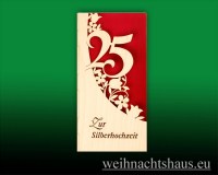 Karte aus Holz Silberne Hochzeit Holzkarte Erzgebirge kaufen