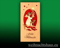 Holzkarte Weihnacht  Karte-aus Holz Weihnachtsengel Frohe Weihnachten