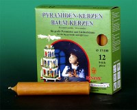 Seiffen Weihnachtshaus - große Pyramidenkerzen 17 mm natur - Bild 1