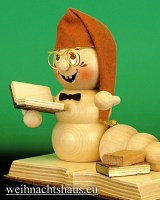 Seiffen Weihnachtshaus - <!--11-->Räuchermann Räucherwurm Erzgebirge Bücherwurm - Bild 2
