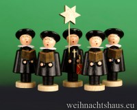 Seiffen Weihnachtshaus - Kurrendesänger schwarz 5 tlg - Bild 1