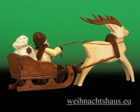 Romy Thiel Figuren Neuheit Weihnachtsmann Weihnachtsschlitten Weihnachtsgespann mir Rentierschlitten Seiffen Thielfiguren Werksverkauf