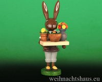 Osterhase Neu Preißler Thomas Erzgebirge Osterhasen aus Holz Neuheit  mit Blumen Seiffen Osterhäschen
