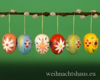 Erzgebirge Ostereier Ostern Osterbaumbehang erzgebirgischer  Eierbehang  Landhaus aus Holz