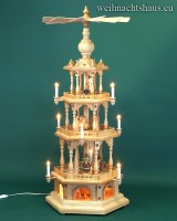 Weihnachtspyramide  elektrisch Pyramide groß Erzgebirge mit Schneemann Seiffen