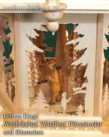 Seiffen Weihnachtshaus - Weihnachtspyramide 100 cm Pyramide mit elektrischer Beleuchtung mit Waldfiguren - Bild 3