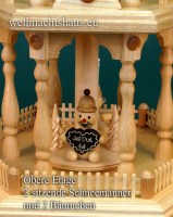 Weihnachtspyramide elektrisch Schneemann Pyramide Schneemänner Erzgebirge mit elektrischer Beleuchtung