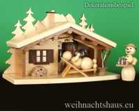 Räucherhaus Schneemann Alm Erz Seiffen Erzgebirge Wagner Schneemänner Neuheit in Seiffener Weihnachtshaus kaufen