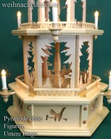 Seiffen Weihnachtshaus - Weihnachtspyramide 100 cm Pyramide mit elektrischer Beleuchtung ohne Figuren - ohne Bestueckung - Bild 3