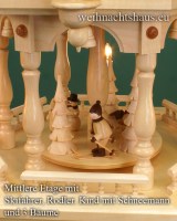 Weihnachtspyramide elektrisch beleuchtet Erzgebirge Weihnachtspyramiden 3 stufig Stock Pyramide elektrisch beleuchtet Zaun mit Winterkinder Thiel Romy